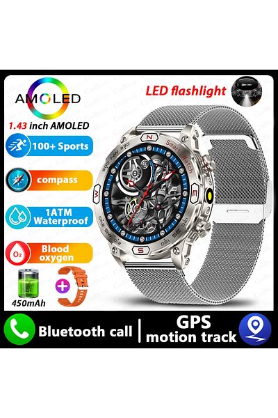 Choice Silver net For Xiaomi Outdoor Smart Watch AMOLED Screen 1ATM Waterproof Watches 2024New Bluetooth Ca