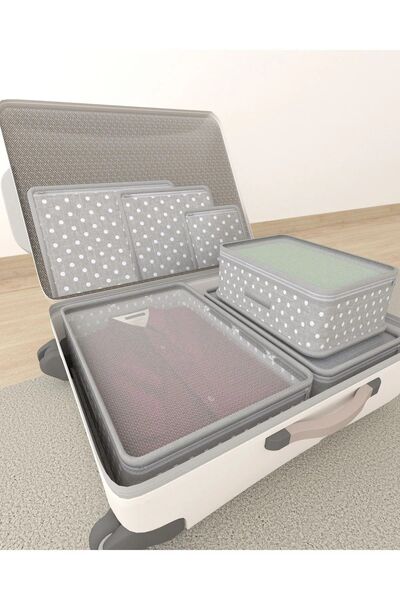 ALERİA CONCEPT Organizator de valiză de călătorie cu pete gri, 6 bucăți