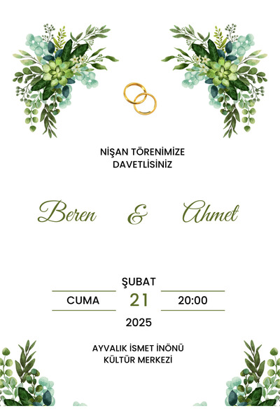 izmirdenet Davetiye, Düğün Davetiyesi, Nikah Davetiyesi, Nişan Davetiyesi (50...