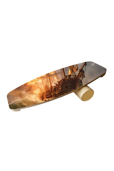 wudie Wooden Printed Balance Board Rocket Balance Board Rocket Gym Board