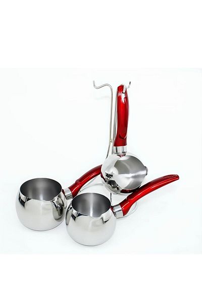 FMS Revna 3-Piece Coffee Pot Set with Stand Red