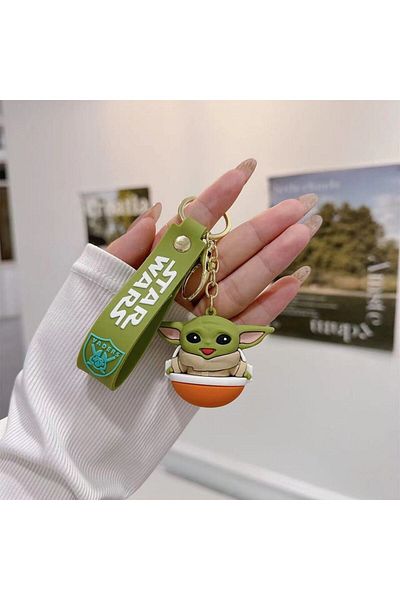 Hot Toys 1 Disney Movie Star Wars Keychain Master Yoda Baby Figure Pendant Keyring For Backpack Pendant Acce.