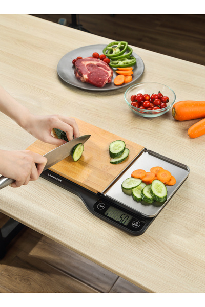 Lawazim Digital Kitchen Scale with Removable Chopping Board - Food Weight Scale for Cooking & Meals