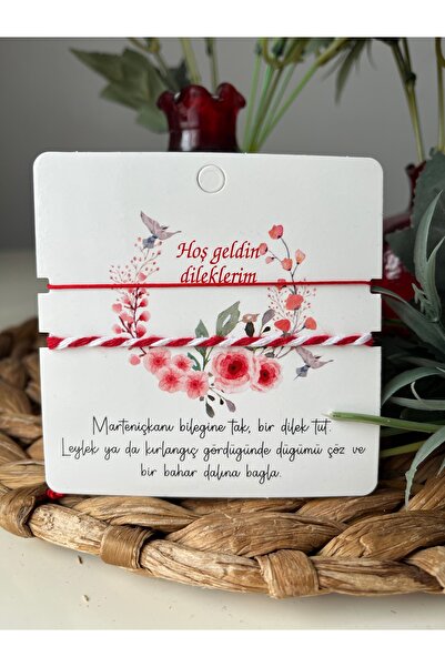 nergis collection 10’lu Kırmızı İp Bileklik ve Marteniçka Set