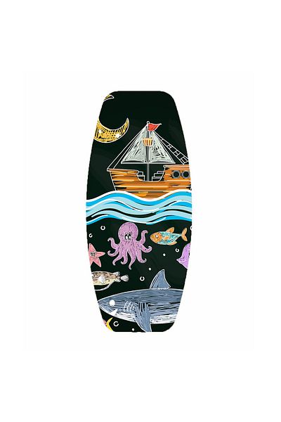wudie Wooden Printed Balance Board Rocket Balance Board Rocket Gym Board