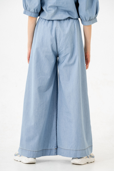 GİYİCEM TEKSTİL Kız Çocuk Lastikli Kot Pantolon 2206