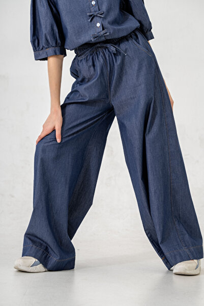 GİYİCEM TEKSTİL Kız Çocuk Lastikli Kot Pantolon 2206