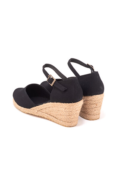 Star Tombis Real Handcrafted Heel Closed Ankle Strap Linen Espadrille Wedge Heel Handmade