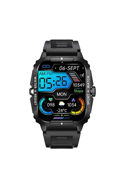 Choice Black COLMI P76 1.96" Outdoor Military Smartwatch Men Bluetooth Call Smart Watch 3ATM IP68 Waterproo