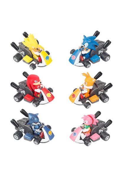 Choice pack by bag 01 6pcs/set Game Super the Hedgehog Pullback Car Vinyl Dolls Figure Toys