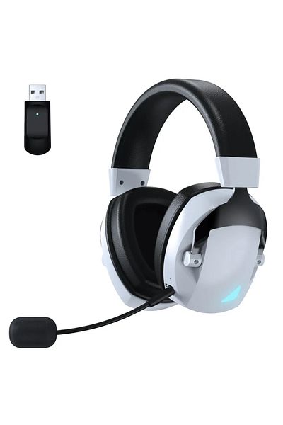 DIXSG black white Acinaci Wireless Gaming Headset with Mic 2.4G Bluetooth Headphone USB 3.5mm Wired 3 Mode