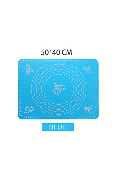 Choice حصيرة خبز سيليكون زرقاء مقاس 50×40، حصيرة عجن العجين، بطانة صينية الكي...