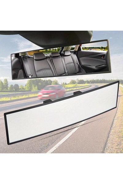 Choice Blue Car Panoramic Rear View Mirror, Interior Clip On Wide Angle Rearview Mirrors For Car, Universal