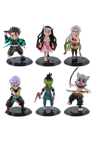 Choice pack by bag 01 6pcs/set Demon Slayer Character 8-10cm Figure Model Toys