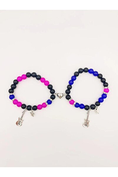 Choice J0011-E 2 pcs of Blue and Red Beads Guitar Pendant Heart Shaped Magnet...