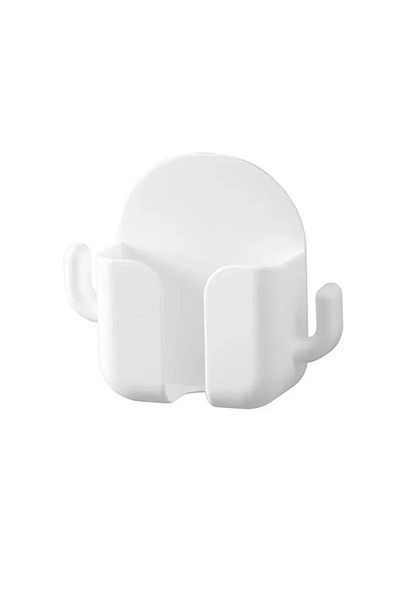 Choice WHITE 1pcs Punch-free Mobile Phone Holder Wall Mount Stand Remote Control Organizer Storage Box Char