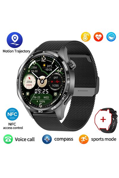 Choice Black net GT5 PRO Smart Watch Men Watch 5 Pro AMOLED HD Screen Bluetooth Call GPS Trajectory NFC Hea
