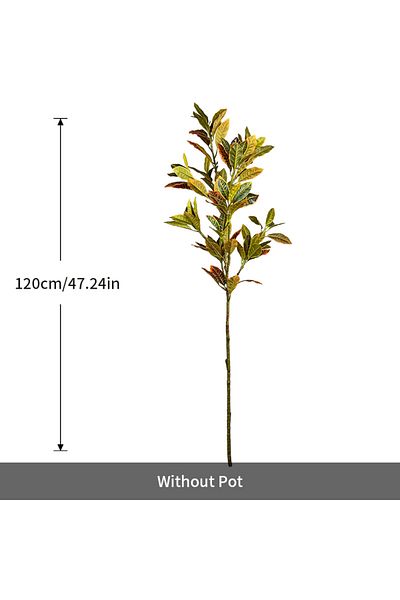 Choice 120cm 120cm Large Fake Ficus Tree Artificial Tropical Rubber Plants Plastic Codiaeum Tree Leaves Aut