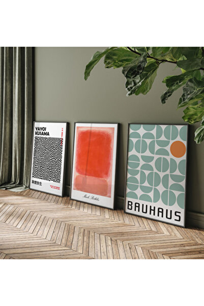 POSTER Bauhaus 3'lü Çerçevesiz Poster, Modern Dekoratif Çerçevesiz Poster