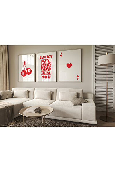 POSTER Lucky You Poster set, Çerçevesiz 3lü Pinterest Poster, Dekoratif Poster