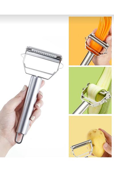 elfnur Stainless Steel Julienne Peeler Potato Vegetable Peeler