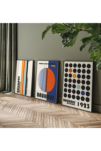 POSTER Bauhaus Çerçevesiz Poster,Modern 3lü Bauhaus Serisi,