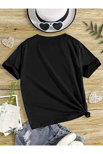 Let's Wear Детска тениска с поничка и млечен шейк, пенирана памучна тениска с кръгло деколте за деца