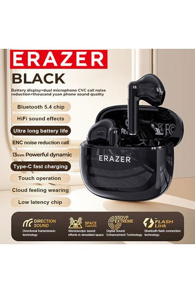 Choice Black Erazer Xt69pro Bluetooth Earphones In-ear Earbuds Tws Wireless Headphones Game Low Latency Blu