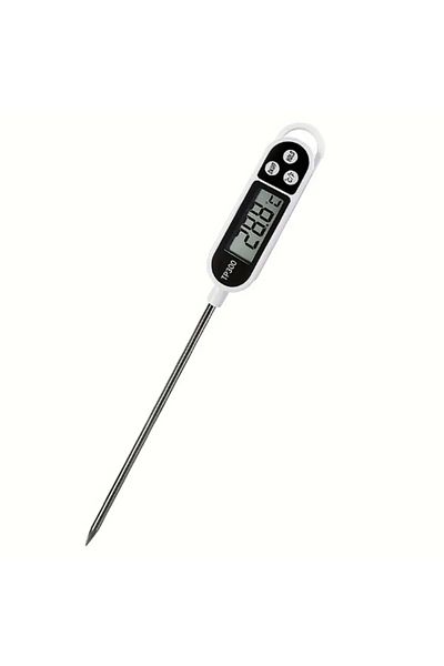 Choice White Food Thermometer Digital Real-Time Reading Meat And Beverage Thermometer With LCD Display And