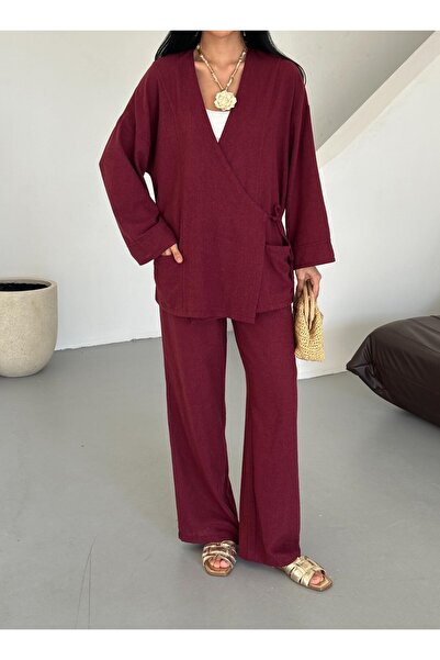 MAY MARA Women's 2-Piece Linen Suit with Side Tie