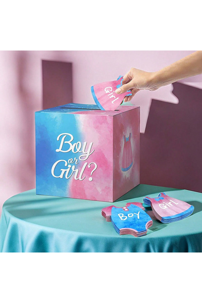 Choice صندوق تصويت الكشف عن جنس المولود للأولاد والبنات مقاس 20.5 × 20.5 سم، ...