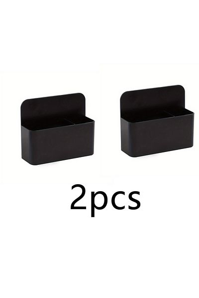 Choice S Black 2pcs 1Pcs Black Plastic Mini Magnetic Whiteboard Pen Holder, Chalk, Crayon Storage Box, Mult