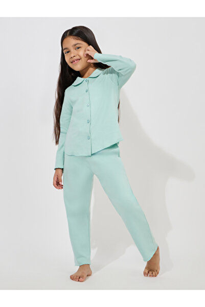 Styli Collared Button Down Shirt & Pyjama Set