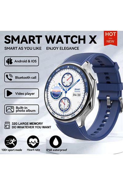 Choice Blue 2024 New For OPPO Watch X Smart Watch 4G Memory Music Video Bluetooth Call IP68 Waterproof AMOL