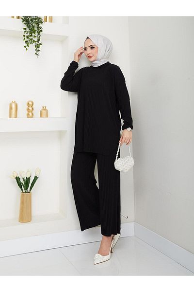 PALME D'OR Women's Standard Size Pleated Tunic Trousers Suit