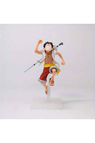 BANDAI B 3pcs/set One Piece Figure Luffy Running Three Brothers Of Sabo Ace Luffy Anime Model Decor.