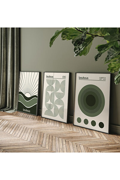POSTER Bauhaus 3'lü Çerçevesiz Poster, Modern Dekoratif Çerçevesiz Poster