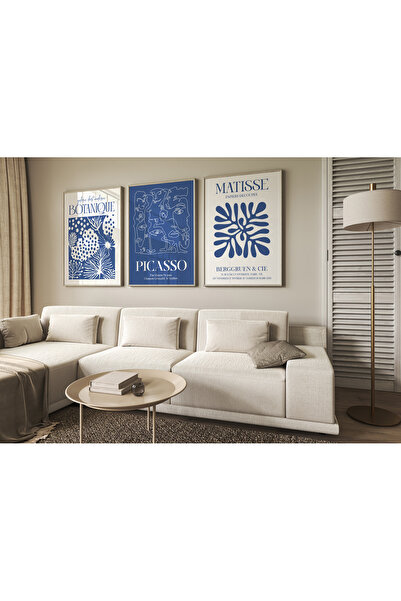 POSTER Matisse Tablo Seti, 3 Adet Çerçevesiz Modern Matisse 3lü set