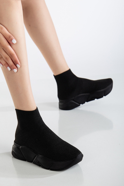 Elisay Moda YÜRÜMEK BIZIMLE GÜZEL Μαύρες κάλτσες Μοντέλο Αθλητικά Παπούτσια μ...