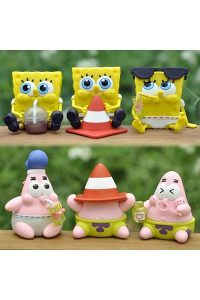 Choice pack by bag 01 6pcs/set Spongebob Patrick baby Version Figure Collection Model Toys