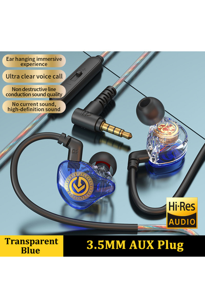 Choice سماعة أذن سلكية VAORLO مقاس 3.5 مم باللون الأزرق الفاتح، سماعة أذن رقم...