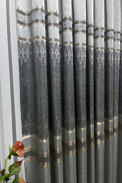 Cortibo Light Gray Venice 1'-E 3 Tight Pleated Panel Background Curtain