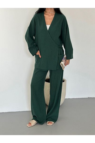 MAY MARA Women's 2-Piece Linen Suit with Side Tie