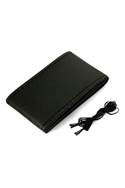 Choice غطاء عجلة قيادة السيارة باللون الأسود مع إبر وخيوط مضفرة وأغطية جلدية ...