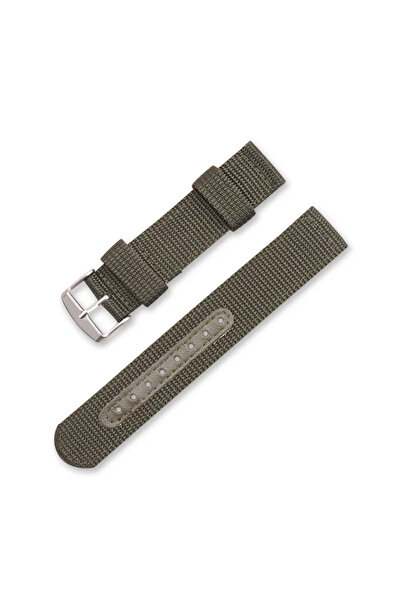 Choice حزام ساعة من النايلون القماشي الناعم المنسوج باللون الأخضر العسكري مقا...