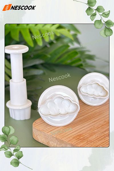 nescook 3 قطع قاطعة على شكل سحابة صغيرة / قالب بسكويت / قاطعة عجينة الحلوى