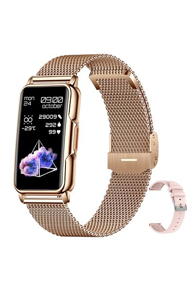 ChiBear Gold net For Android IOS Smart Bracelet Women Smartwatch Men Heart Rate Monitoring Waterproof 20+Spo