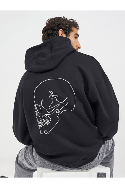 Styli Skull Back Print Heavyweight Oversized Hoodie