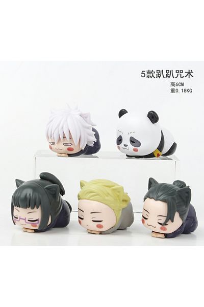Choice no box 01 5pcs/set Anime Jujutsu Kaisen Characters Sleepping Version Panda Model Toys 6cm