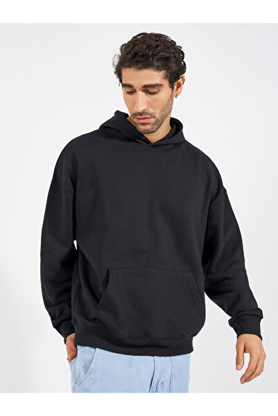 Styli هودي ثقيل الوزن من الصوف بجيب الكنغر كبير الحجم